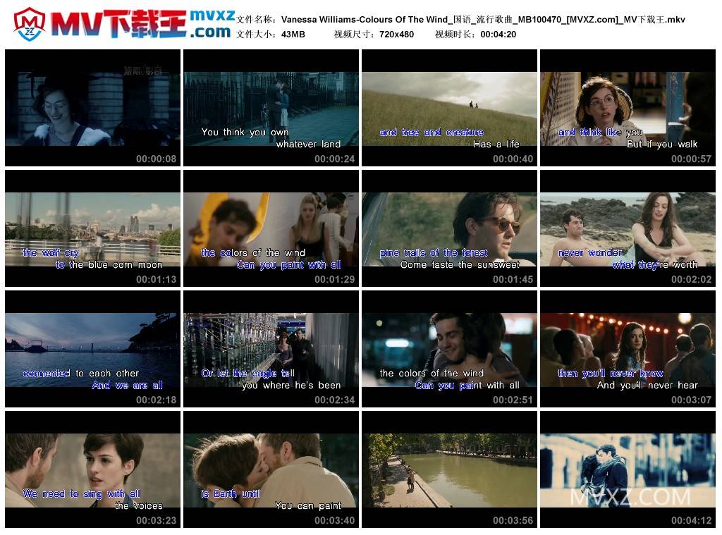 Vanessa Williams-Colours Of The Wind_国语_流行歌曲_MB100470